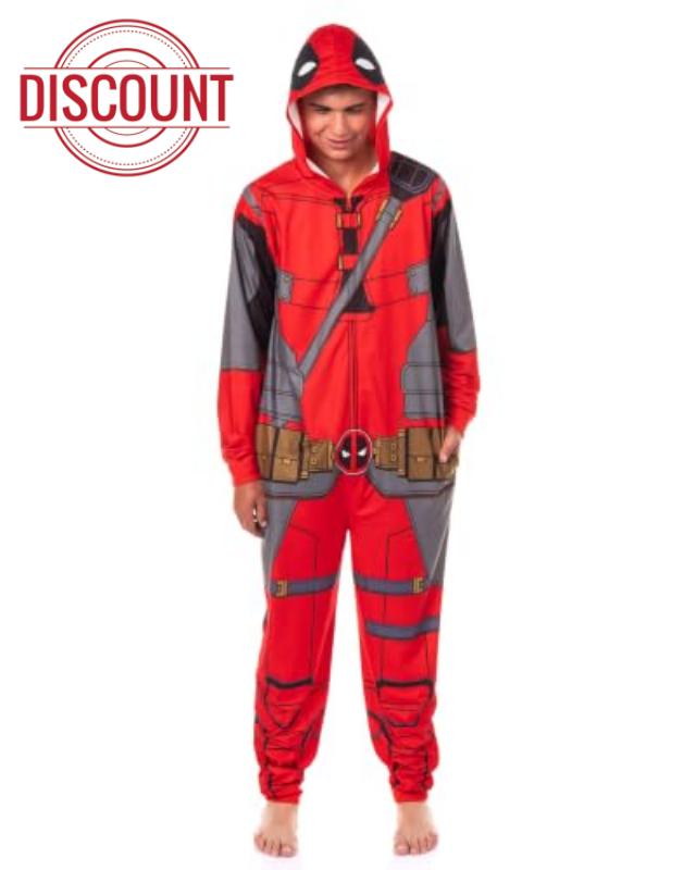 Seven Times Six Marvel Comics Deadpool Union Suit Men's Costume Pajama