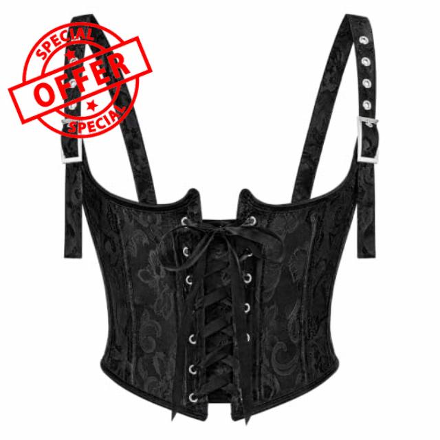 Jacquard Underbust Corset Tops for Women