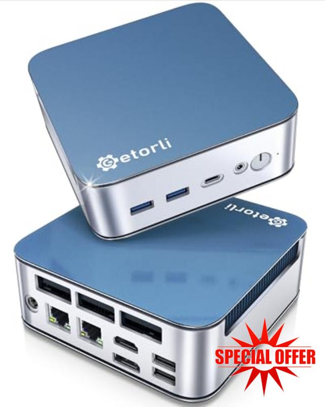 Getorli Mini PC AMD Ryzen 7 6800H (Beats 7640HS/7730U) 8C/16T