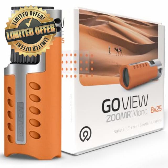 GOVIEW ZOOMR Mono 8x25 High Powered Monocular for Adults - Sunset Orange                                                          Lightweight Magnesium Housing