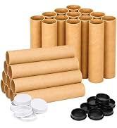 TryDrem 2 x 15 in Mailing Tubes, 30 Pack Cardboard Poster Tubes with Caps | Longer Rolled Media, ...