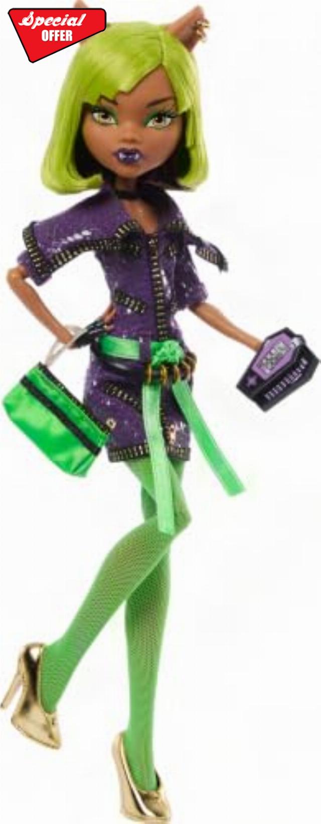 Monster High Dawn of the Dance Clawdeen Wolf Reproduction Doll                                                          Boo-riginal Creeproduction Clawdeen Wolf with Party Dress and Accessories like Purse