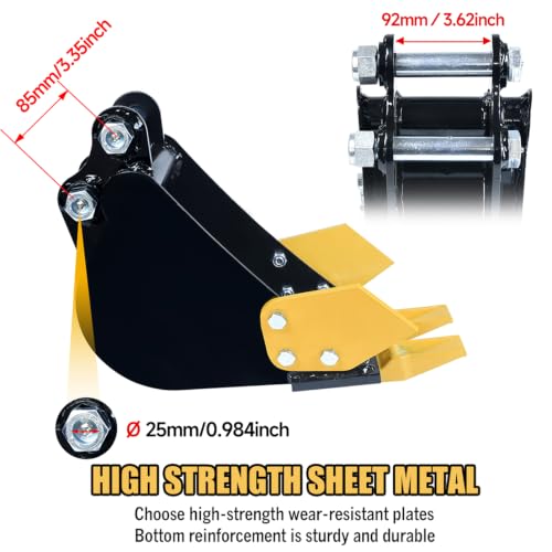 Digging Bucket with Manganese Steel Attachment (200mm/7.87inch)
