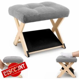 Under Desk Foot Rest Wood Double Step Suitable Offices Gamers                                                          Ergonomic Foot Support suitable for Home Work with three adjustable angles (15°