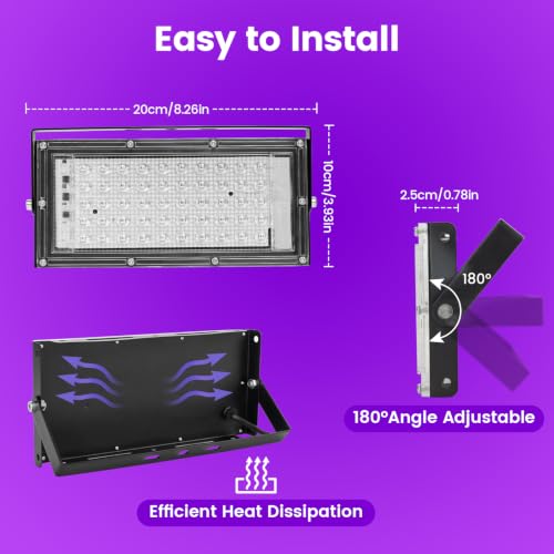 Outdoor Blacklight Flood Light Blacklight Flood Light with Switch+Plug