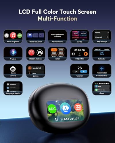 No Subscription Noise Cancelling Translate Ear Buds with LED Touch
