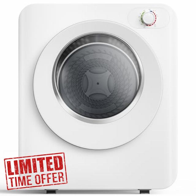 Euhomy 1.5 Cu.Ft Portable Clothes Dryer 850W Compact Laundry Drying Machine                                                          Reversible Stainless Steel Drum