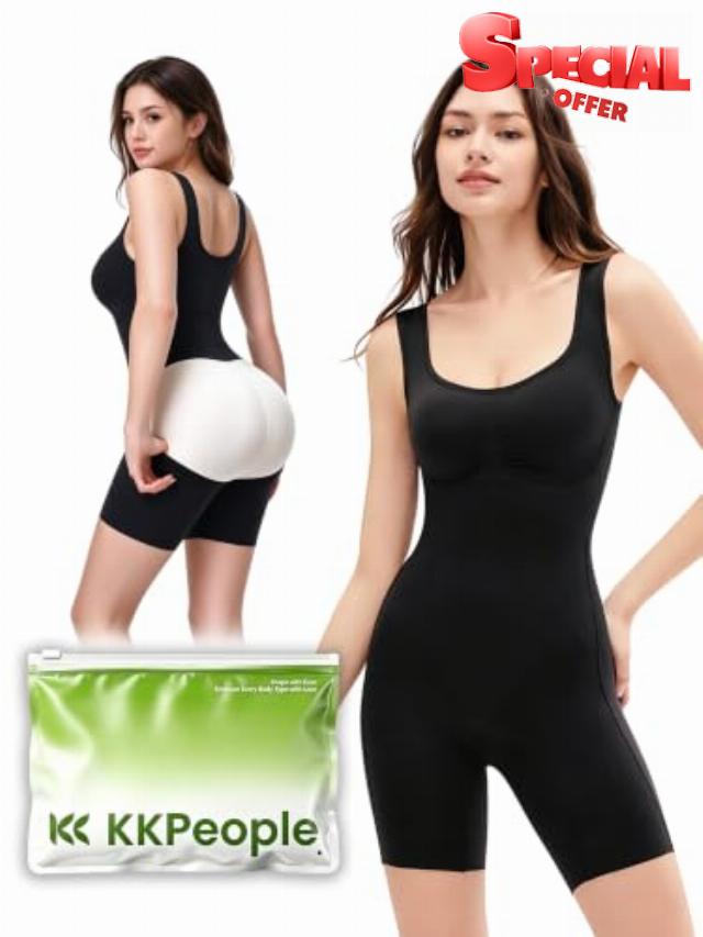 Bathroom Friendly Shapewear Easy-Off Bodysuit Tummy Control                                                          Women's Hip Lift Seamless Full Body Shaper Rear Closure Comfortable Under Dresses and Everyday Outfits