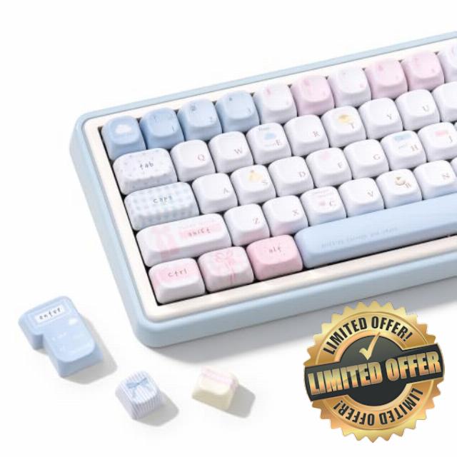 PBT Sugar Summer Pink Keycaps FOA Profile Cute Key Cap MX Switch                                                          145 Keys