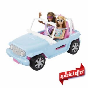 Barbie Dolls Vehicle Truck with 2 Dolls for Girls Ages 3 and Up