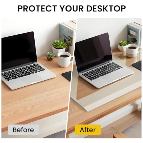 Clear Tempered Glass Desk Pad