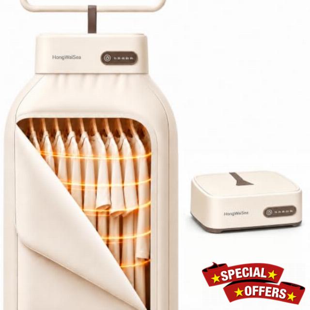 Portable Clothes Dryer 600W Compact Laundry Dryer Drying Machine                                                          Small Compact Foldable Garment Dryer with Dry Bag for Apartment