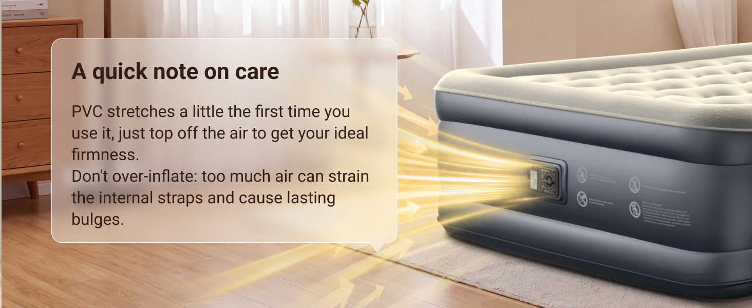 This queen blow up mattress can be used for gatherings with friends and family, as well as camping