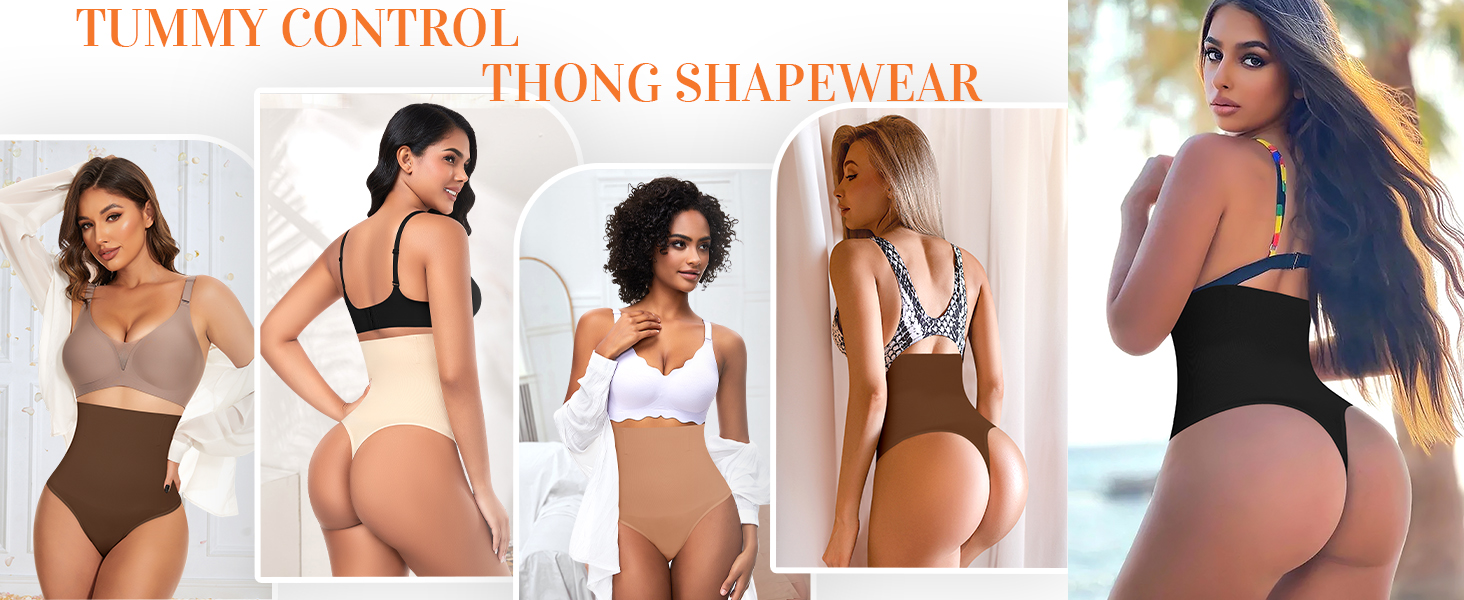 Tummy Control Thong Shapewear for Women High Waisted Body Shaper Panties Shaping Thong Girdle