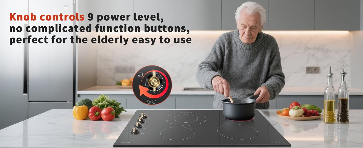 4 burners electric cooktop