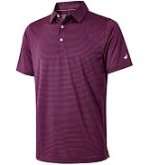 Mens Golf Shirt Moisture Wicking Dry Fit Performance Sport Short Sleeve Striped Golf Polo Shirts ...