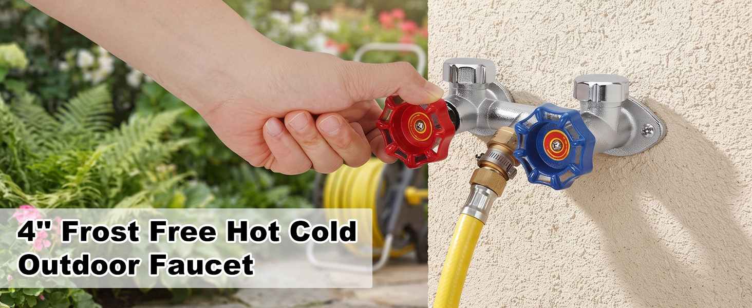 4'' Frost Free Hot Cold Outdoor Faucet