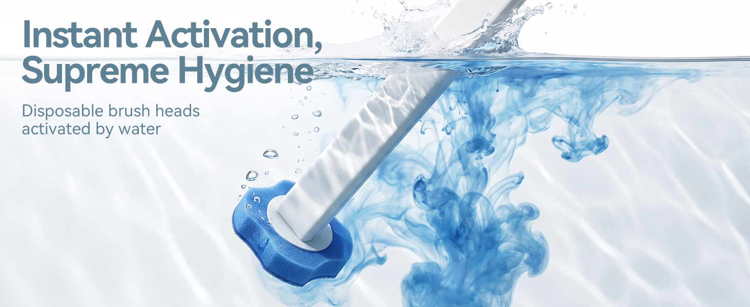 Disposable brush heads activated by water