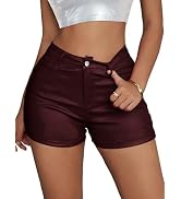 Avanova Women Faux Leather Shorts High Waisted Stretchy Sexy | Matte PU-Coate Faux Leather, Night...