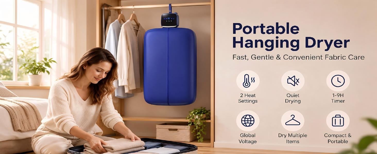 hanging travel clothes dryer mini compact electric dryer