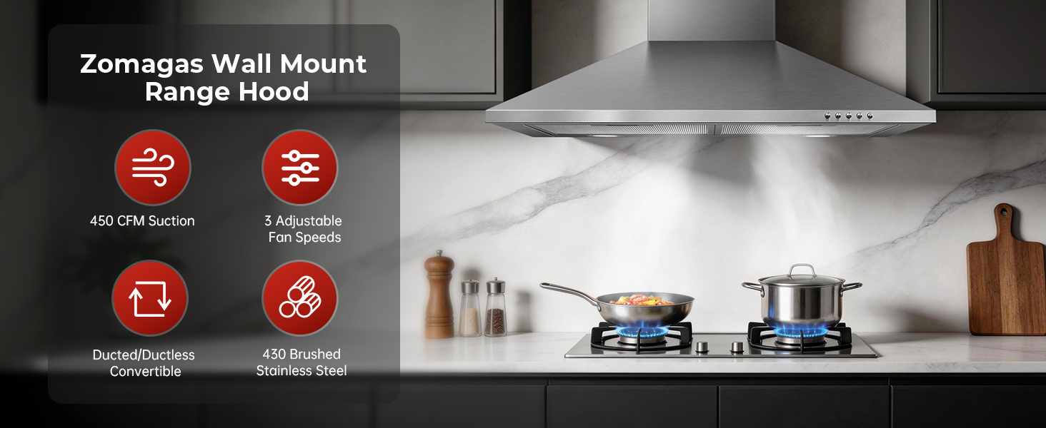 Zomagas range hood 30 inch