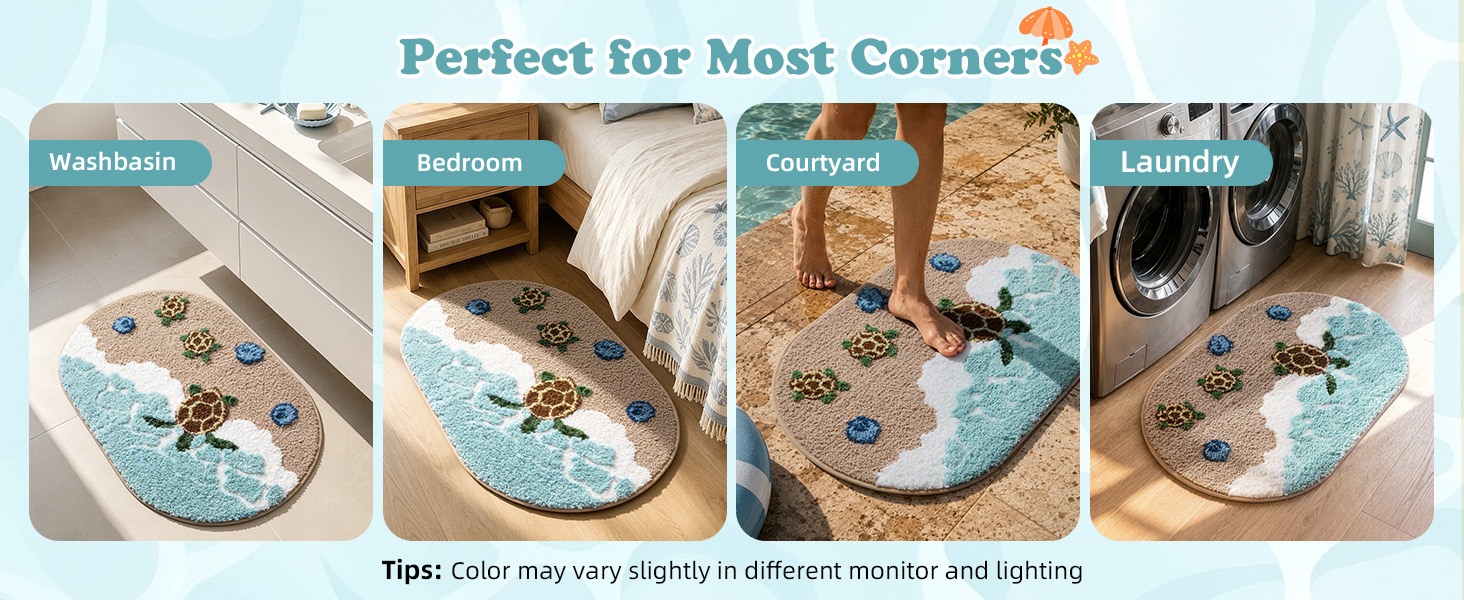 Bath Rug for Bedroom Laundry Room Washbasin