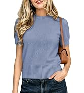 Vimida Women Fuzzy Cropped Short Sleeve Sweater Crew Neck Tops | Soft Knit Casual Pullover, Light...