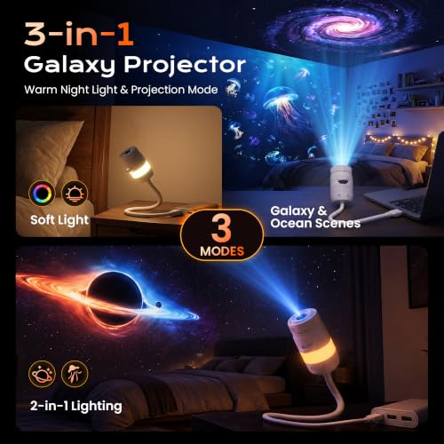HD Smart Ocean Projector for Bedroom USB Portable