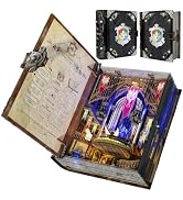 Circle of Magic Book Nook Kit, DIY 3D Wooden Puzzle with LED | A 260-piece book-shaped miniature ...