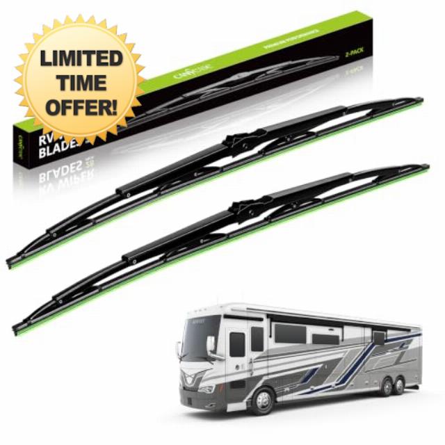 28" RV Windshield Wiper Blades 2-Pack–9 * 4 &12 * 4 Jumbo Hook                                                          Heavy Duty Steel Frame