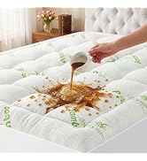 Queen Mattress Topper, Soft Pillow Top Mattress Pad, for Back Pain Relief | Cooling Rayon Derived...