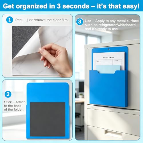 Magnetic Wall File Holder for Whiteboard Letter Size Paper Organizer Office Home