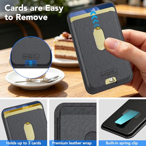 Strongest Magnetic Leather Card Holder Wallet for iPhone 17/16/15/14/13/12 Pro Max Air Plus