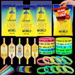 MiniInflat 250 Pcs Christian Halloween Jesus Is The Light of The World Gift                                                          Non Candy Halloween Church Favor
