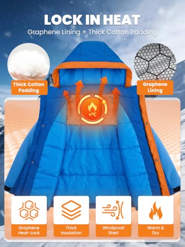 Waterproof Ski Jacket & Bib Pants 5-14Y Warm hooded outwear