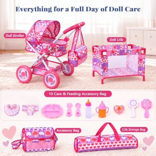 Crib and Care Accessories for Dolls Up to 12 Inches; Doll Not Included