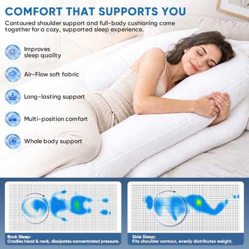 J-Shaped Body Pillow for Neck Support