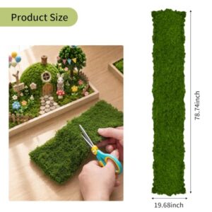 2 Pc Artificial Grass Mat for Table Wall Decor