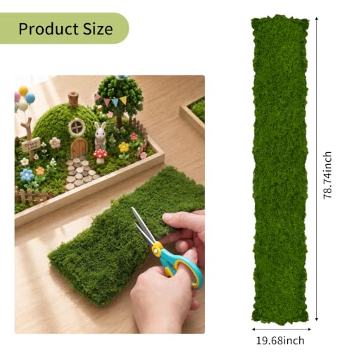 2 Pc Artificial Grass Mat for Table Wall Decor