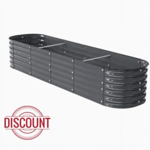 8x2 ft Outdoor Galvanized Metal Raised Garden Bed