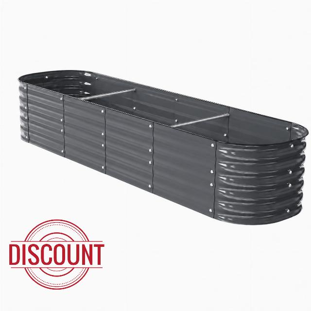 8x2 ft Outdoor Galvanized Metal Raised Garden Bed
