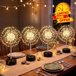 Tujoe 4 Pcs Halloween Firework Lights Table Centerpiece