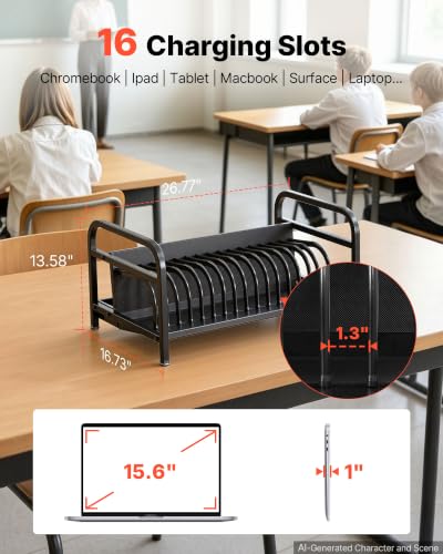 Tablet & iPad Steel Laptop Charging Rack Chromebook Organizer for Classroom