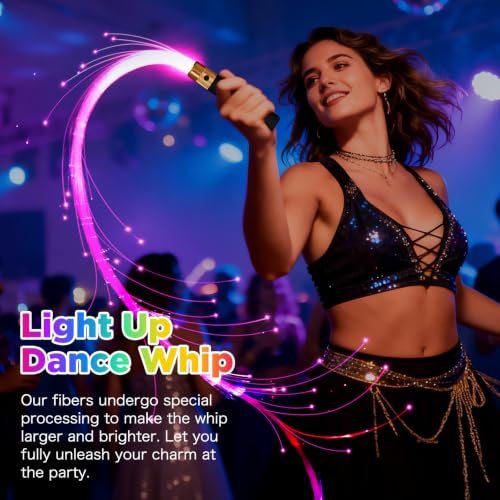 Rechargeable LED Whip Lights with 50 Color Effect Mode and 360°Swivel