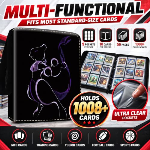 High Storage Waterproof Card Album Carrying Organizer Case for TCG Cards - Black
