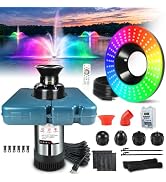 Goldlife Pond Fountain Aerator Lights, F0 (No Pump) 200W RGBW 20000LM 160LED Fountain Light with ...