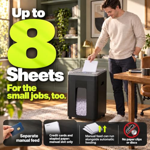 56dB Commercial Shredder with Casters for Home Office & Business
