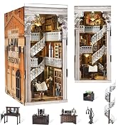 CCCDF Public Library Book Nook Kit, DIY Miniature House Kit for Adults | 3D Wooden Puzzle with LE...