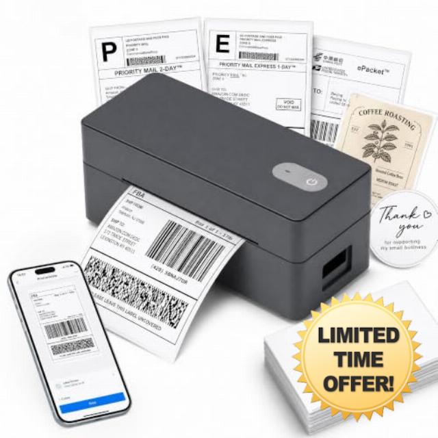 Bluetooth Thermal Shipping Label Printer
