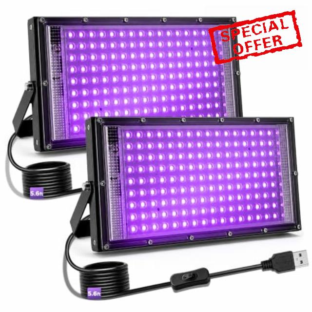 2 Pack 100W Equivalent Black Light Bar